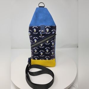 Handmade Blue & Yellow NSFW Don't be a Salty B*tch Crossbody Travel Sling Pouch